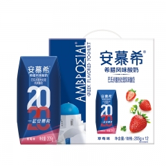 安慕希 希腊风味酸奶 草莓味（205g×12）